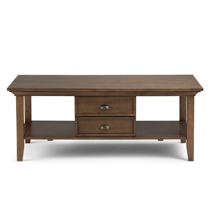 48" Mansfield Solid Wood Coffee Table Rustic Natural Aged Brown - WyndenHall