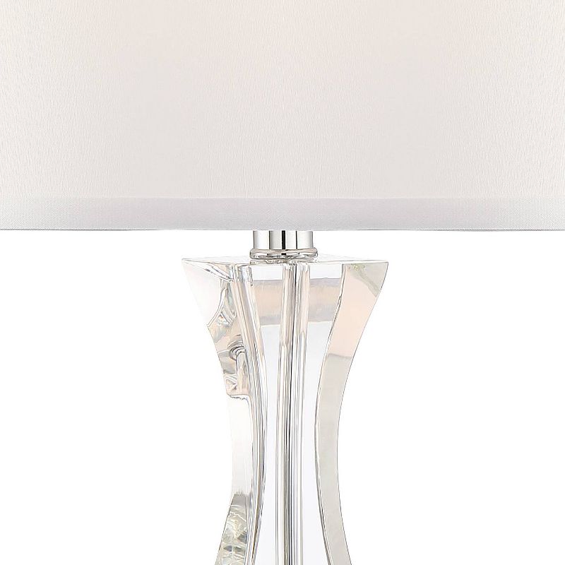 Vienna Full Spectrum Modern Table Lamp Crystal Vase White Fabric Drum Shade for Living Room Bedroom Bedside Nightstand Family