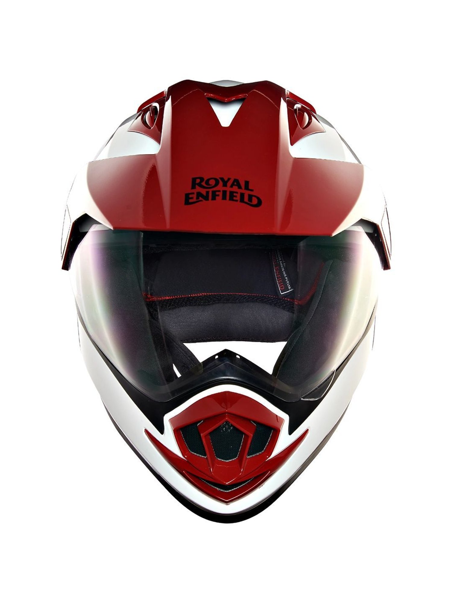 Royal Enfield White & Red Textured Medium Helmet