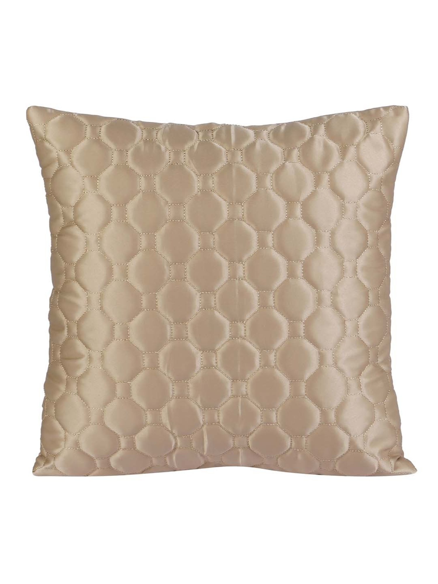 MFD HOME Furnishing Beige Satin Cushion Cover - Set of 1