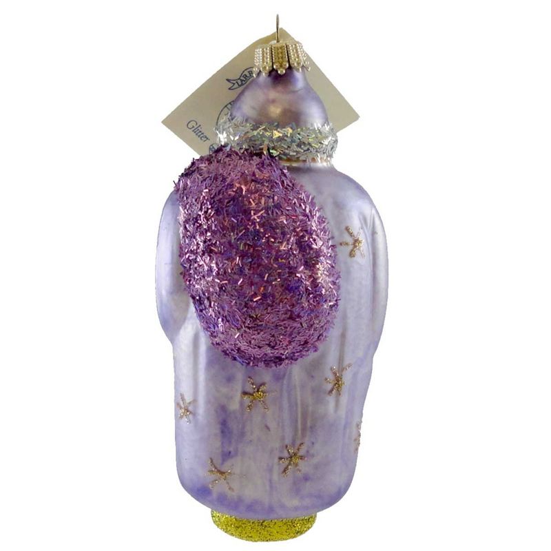 Larry Fraga Purple Santa Glittered Christmas Ornament  -  Tree Ornaments