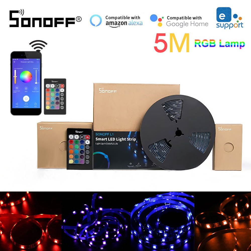 SONOFF L1 Smart LED Light Strip 2m RGB Dimmable Waterproof WiFi Flexible Strip Lights For Party Outdoor Activities Compatible with Alexa Google Home