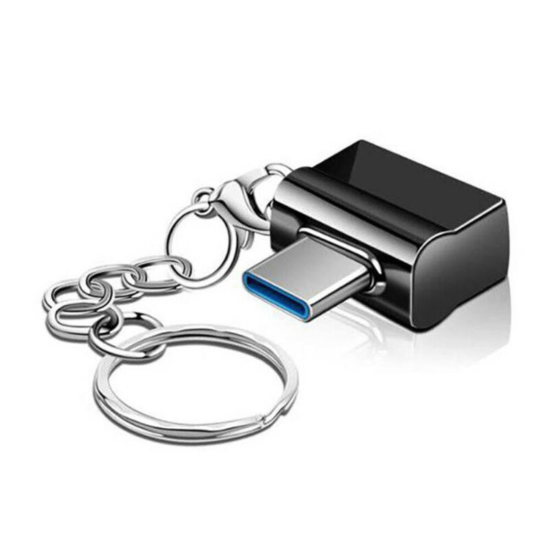 USB C to USB Adapter with Keychain, USB Type-C to USB2.0 Converter for USB C PD Charger Mouse Keyboard Flash Disk, Gold