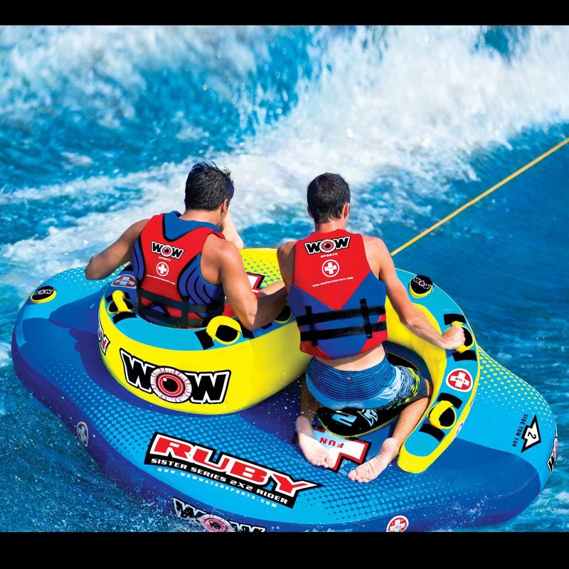 WOW Watersports 15-1060 Ruby 2P Sister 2 Person Towable Tube w/ Handles, Blue
