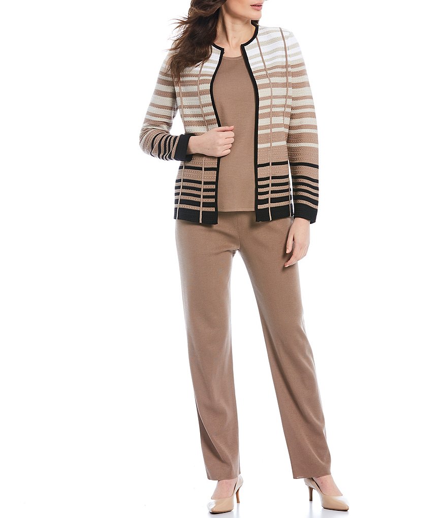 Misook Straight Leg Knit Coordinating Pull-On Pants