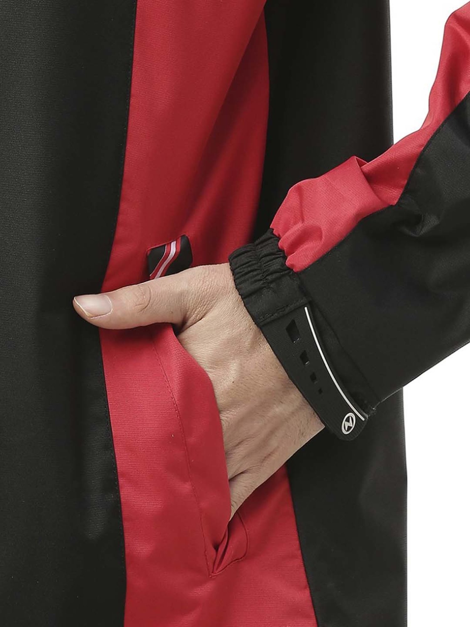 Wildcraft Red & Maroon Regular Fit Colour Block Rainwear Jacket