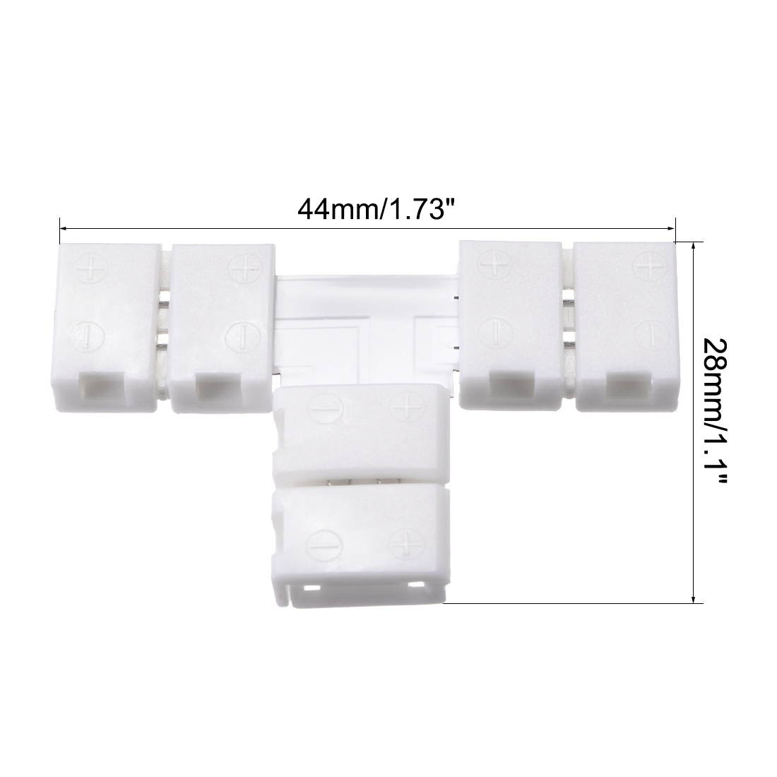 8mm 2P T-shape LED Strip Connector for Single Color 3528 2 Conductor LED Strip Lights 5Pcs