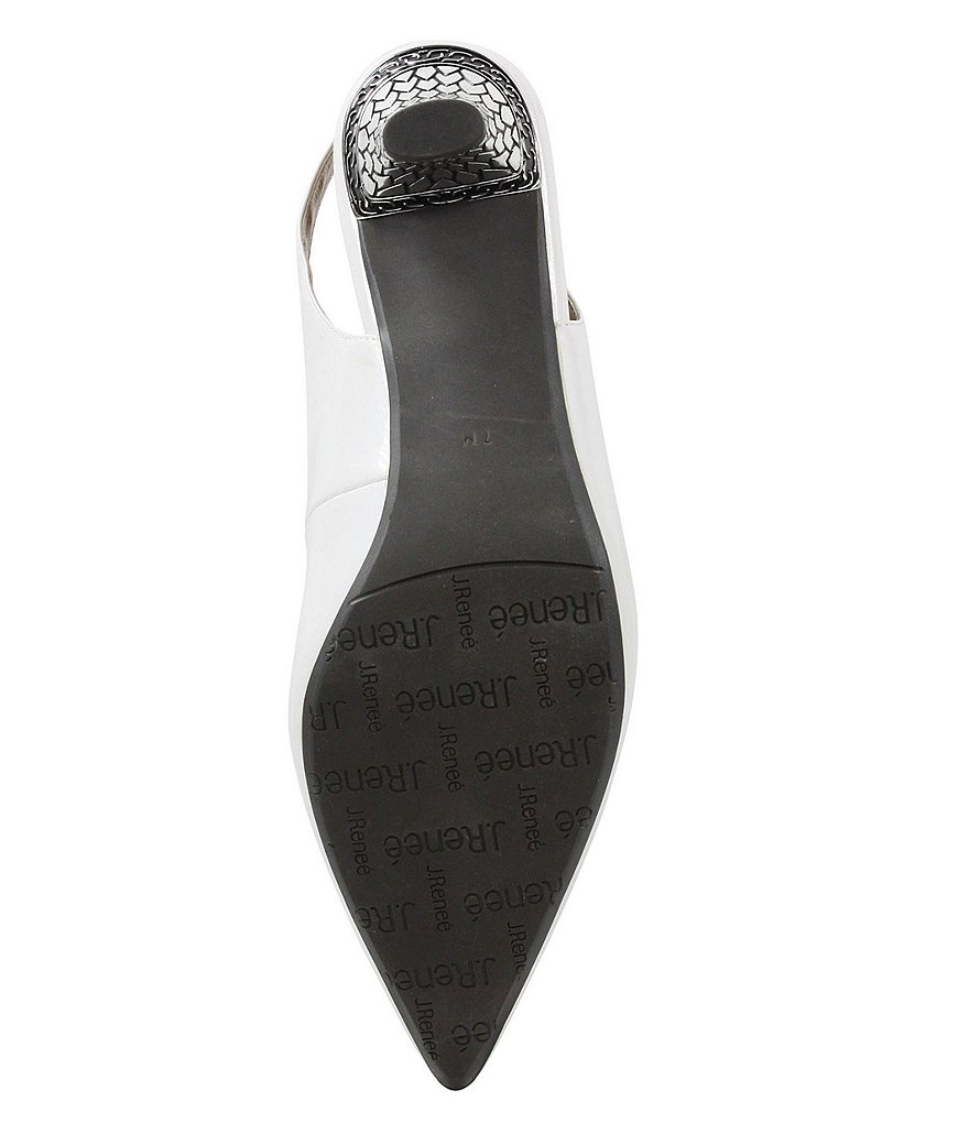 J. Renee Mayetta Slingback Pearlized Patent Dress Metal Heel Pumps