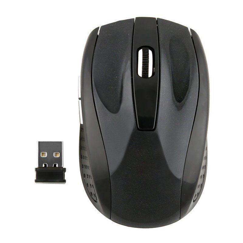 Insten Black 2.4GHz Cordless Wireless Optical Computer Mouse with 800 1200 1600 DPI for laptop, chromebook, computer, desktop