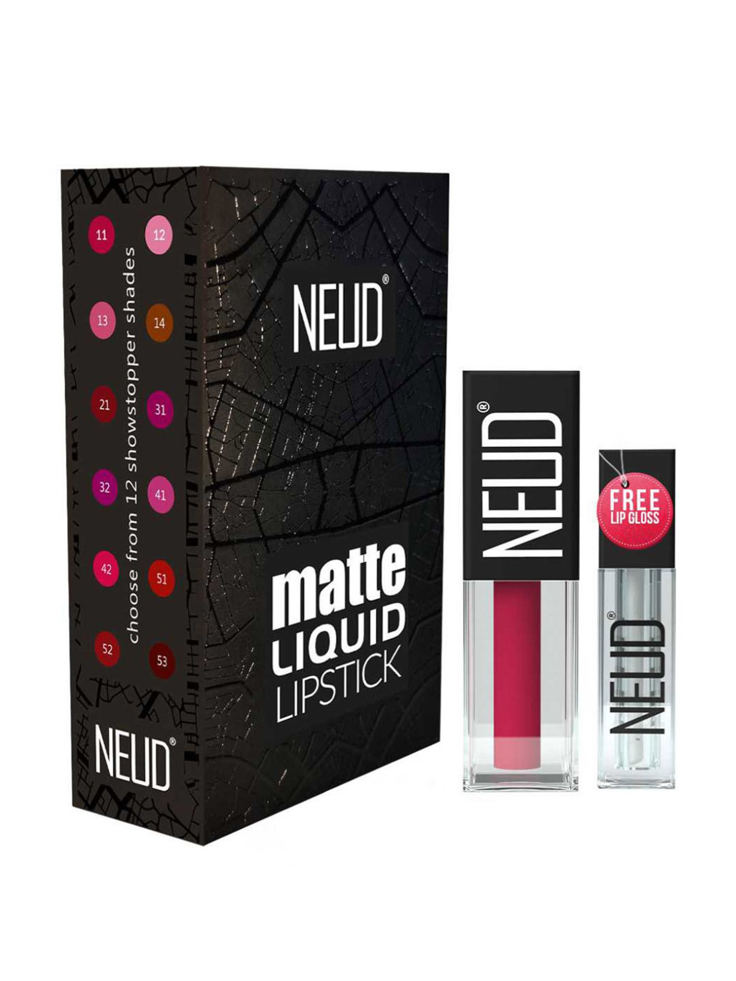 Neud Matte Liquid Lipstick Combo Mauve-a-Licious & Hottie Crush with Two Lip Gloss Free