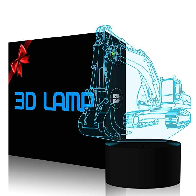 3D Lamp LED Optical Illusion Night Light for Kids Nursery Bedroom YKL World 7 Color Changing Bedside Table Lights Birthday Gift Toys for Boys