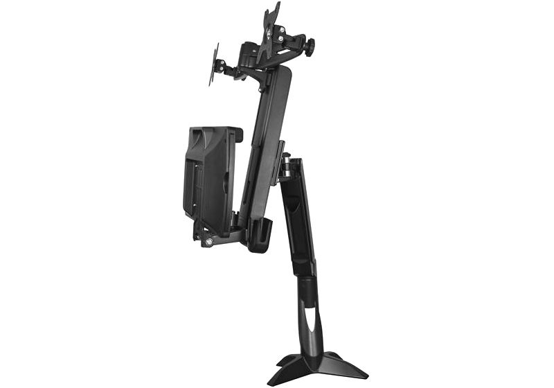 StarTech.com Sit Stand Dual Monitor Arm - For Two Monitors up to 24in - Dual Monitor Mount - Sit Stand Workstation - Height Adjustable
