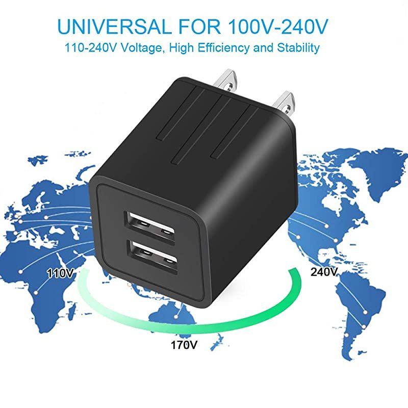 iPhone Charger  Fast Charging 2Pack 6Ft Nylon Braided Lightning Cable Data Sync Transfer Cord with 2Port Plug Wall Charger ETL Listed Compatible with iPhone XS MAXXRX876S6PlusiPad