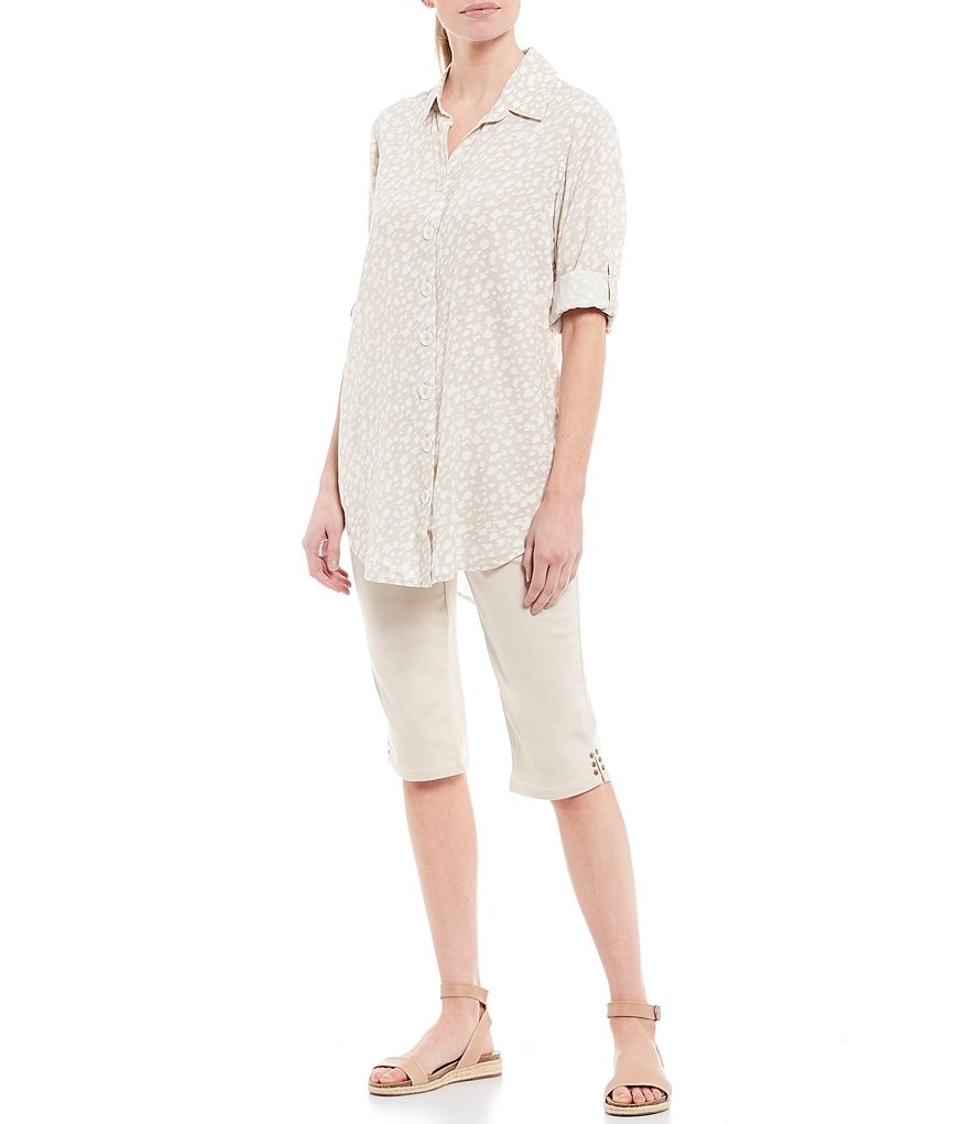 Intro Rose Tummy Panel Cotton Blend Pull-On Skimmer