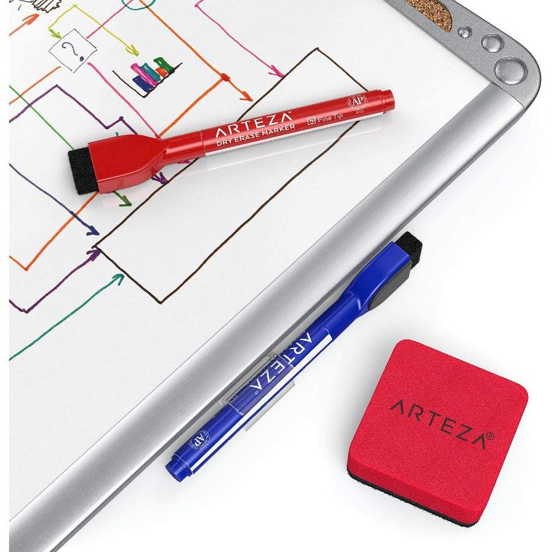 U Brands 36" Square Magnetic Dry Erase Board Silver Aluminum Frame