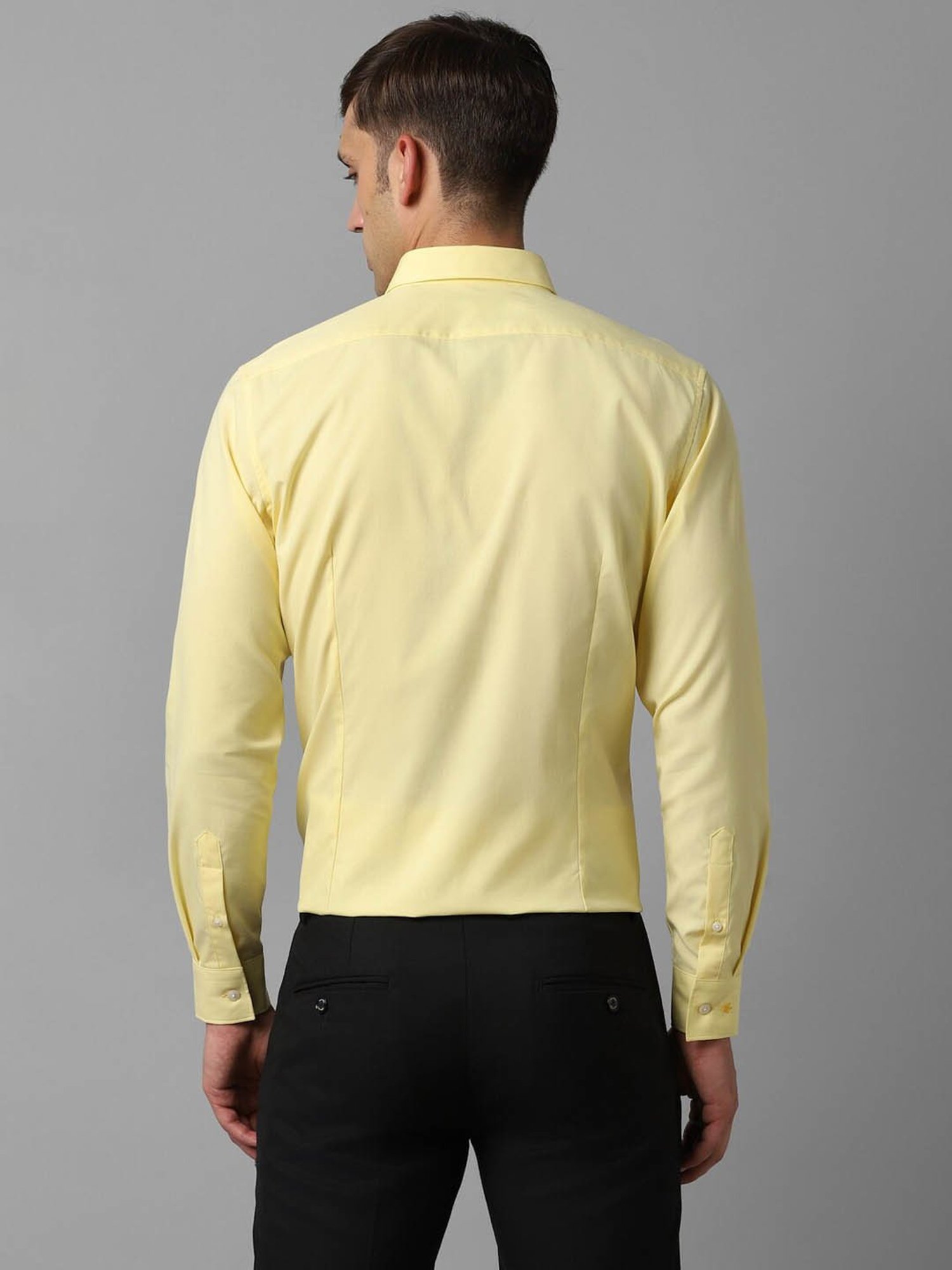 Louis Philippe Sport Yellow Cotton Slim Fit Shirt