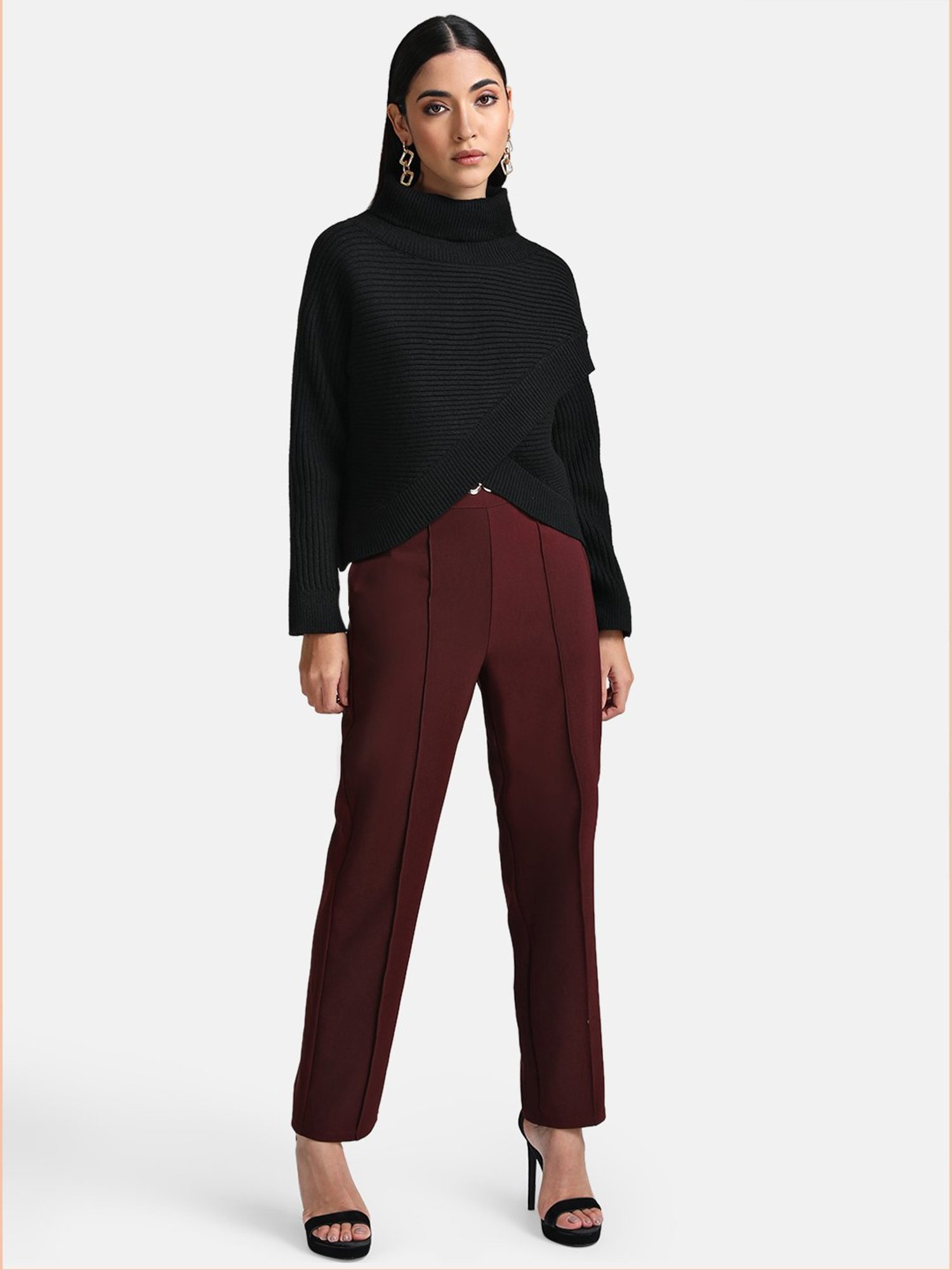 Kazo Reversible Wrap High Neck Pullover