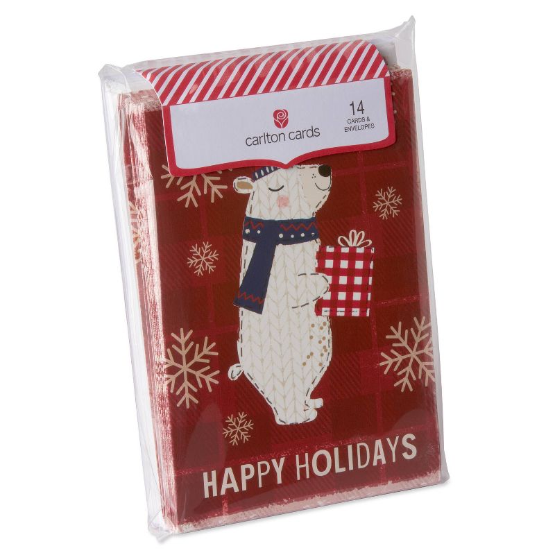 Carlton Cards 14ct Polar Bear with Present Boxed Cards