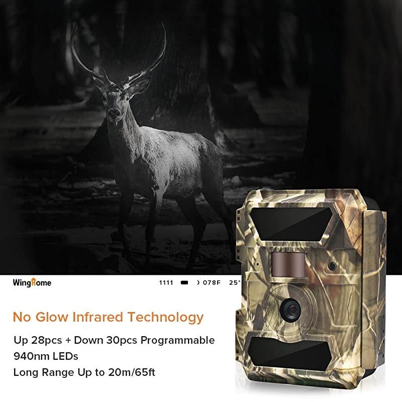 Trail Camera 121622MP 1080P Game Camera with Night Vision No Glow 04s Trigger Time Outdoor Wildlife Camera Motion Activated Waterproof 58pcs IR LEDs Infrared Hunting Camera