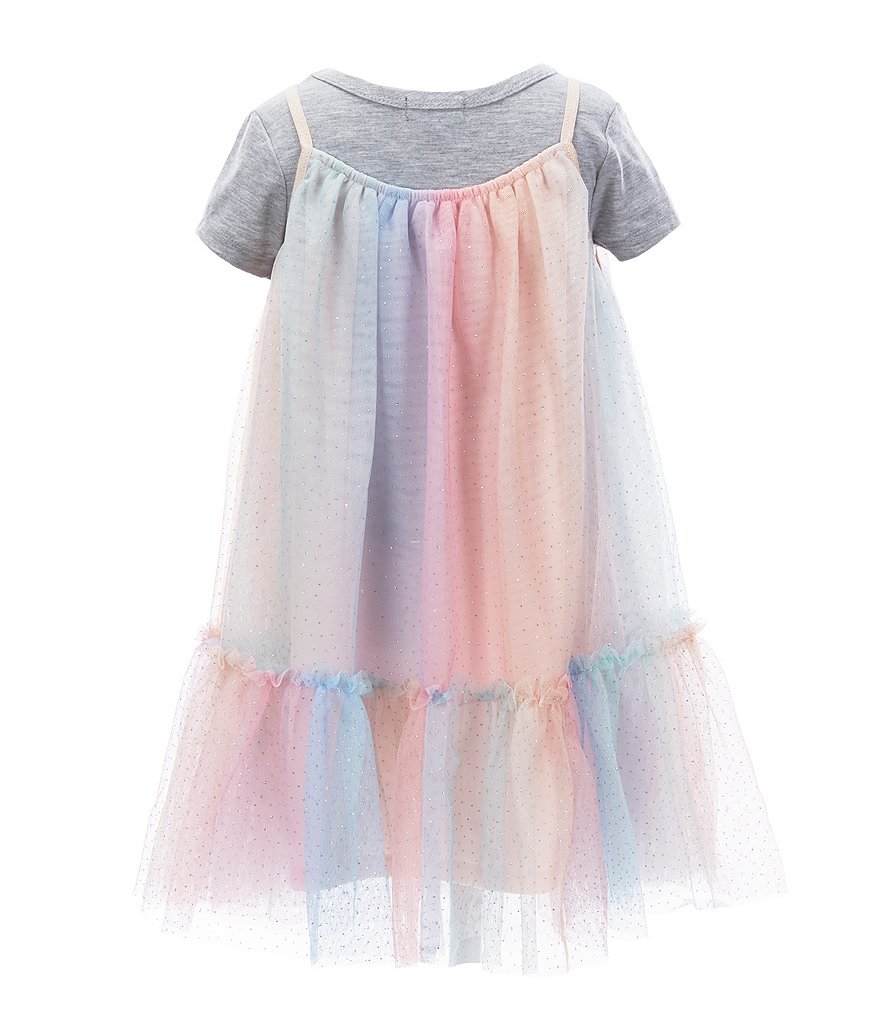 Zunie Little Girls 4-6X Short-Sleeve Tee & Tiered Ombre Dress Set
