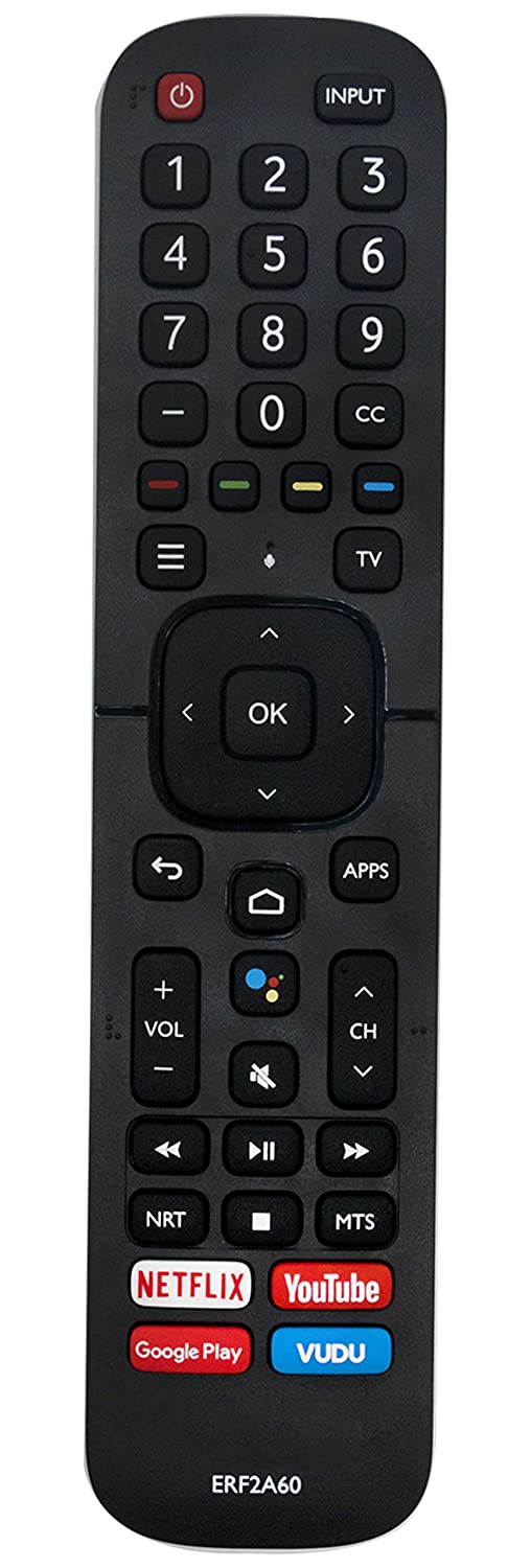 ERF2A60 Replaced Remote Control fit for Hisense Smart 4K TV 65H9F 55H9F 55H8F 65H8F 50H8F 43H6570F 50H6570F 55H6570F 65H6570 55H9020F 55H9030F 55H9040F 55H9050F 55H9070F 55H9F1 65H9F1 65H9020F