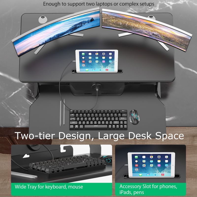 RESPAWN 3000 Gaming Computer Desk - Ergonomic Height Adjustable Gaming Desk, in Blue (RSP-3000-BLU)