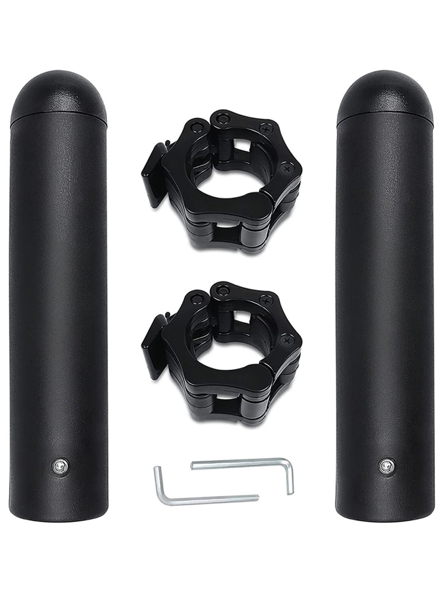 B Fit 2 Piece Nylon Adapter Sleeve 8", Convert 1" Bars or Posts to 2" Olympic Bars (Black)