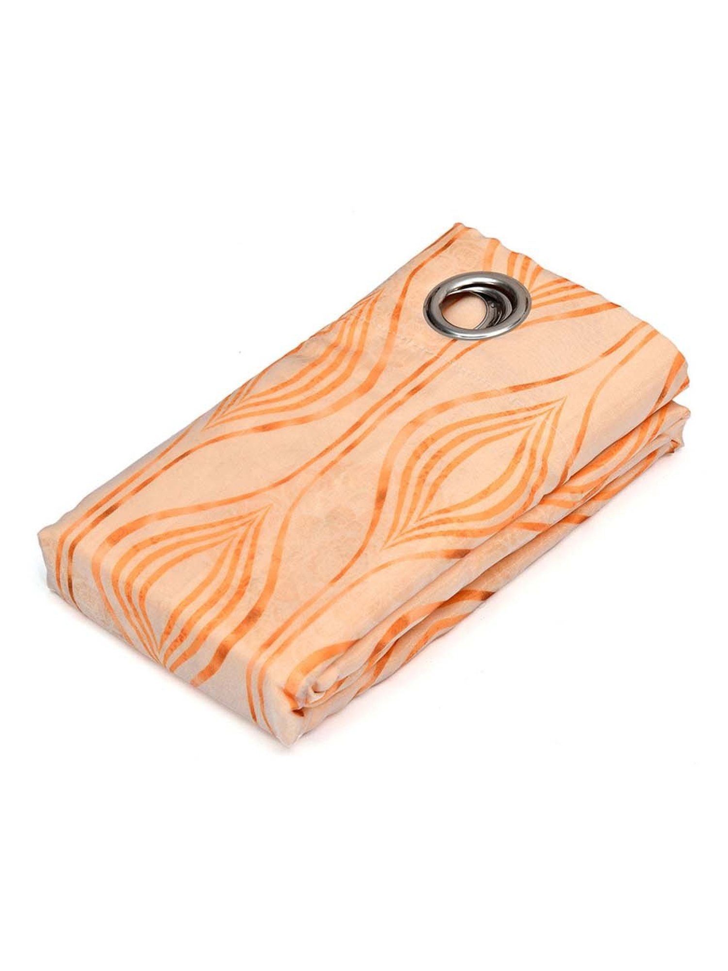 @Home Beige Polyester Window Curtains - Set of 2