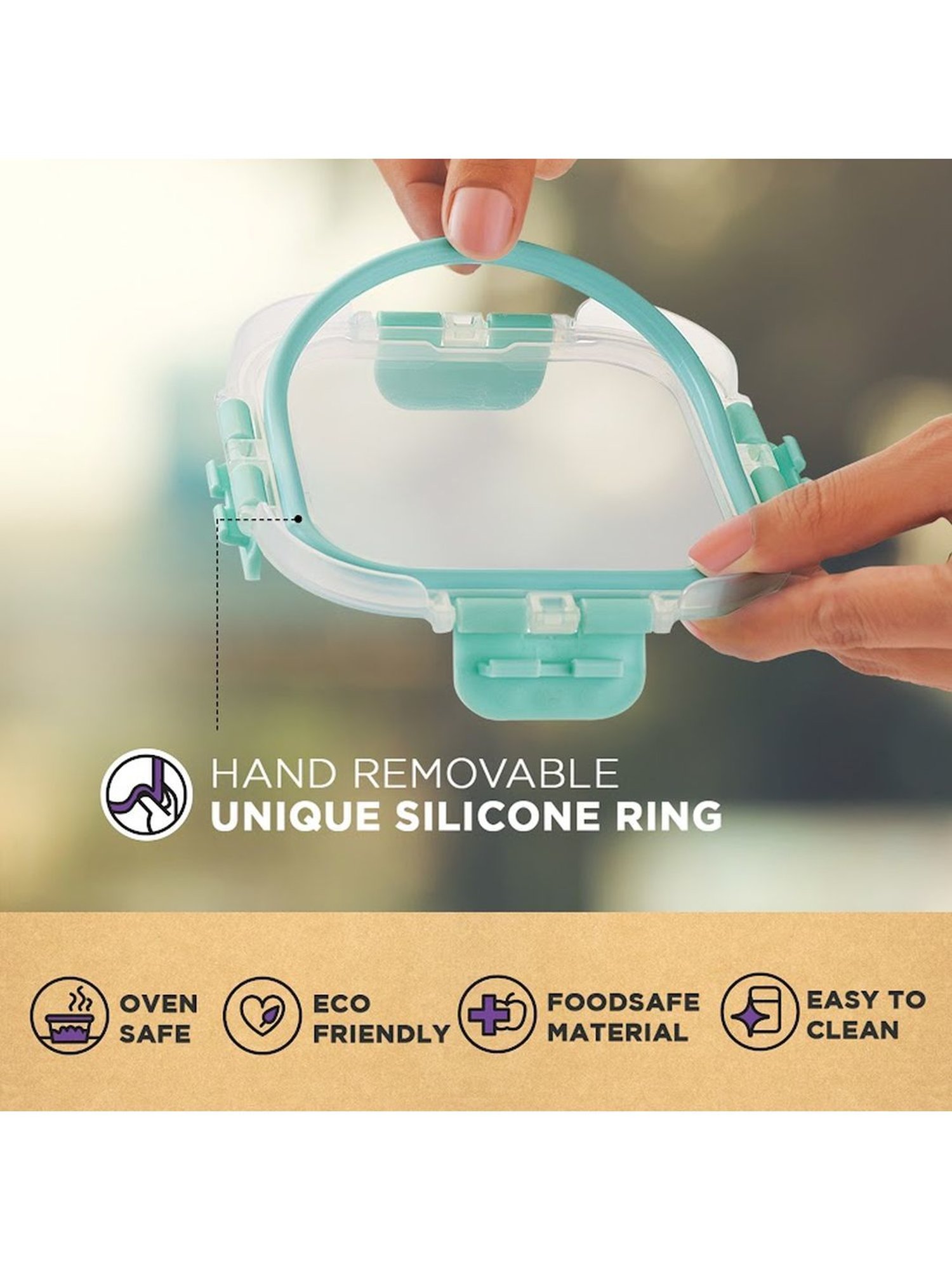 Borosilicate Glass Lunch Box Microwave Oven Safe with Detachable Lock and Jute Tiffin Bag