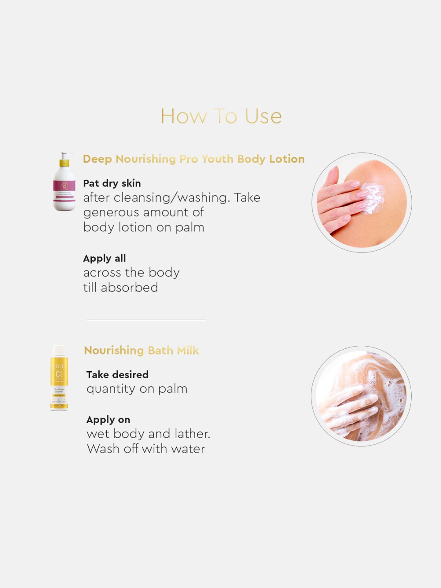 VLCC Clinic Nourishing Bath Milk & ProYouth Body Lotion Combo