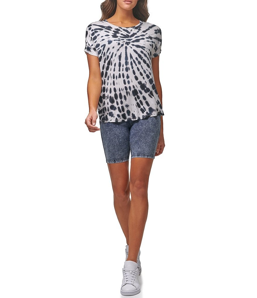 Karen Kane Short Sleeve Tie-Dye Hoodie