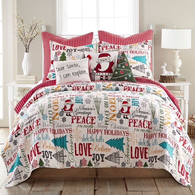 Santa Claus Lane Holiday Euro Sham Set of 2 Red - Levtex Home