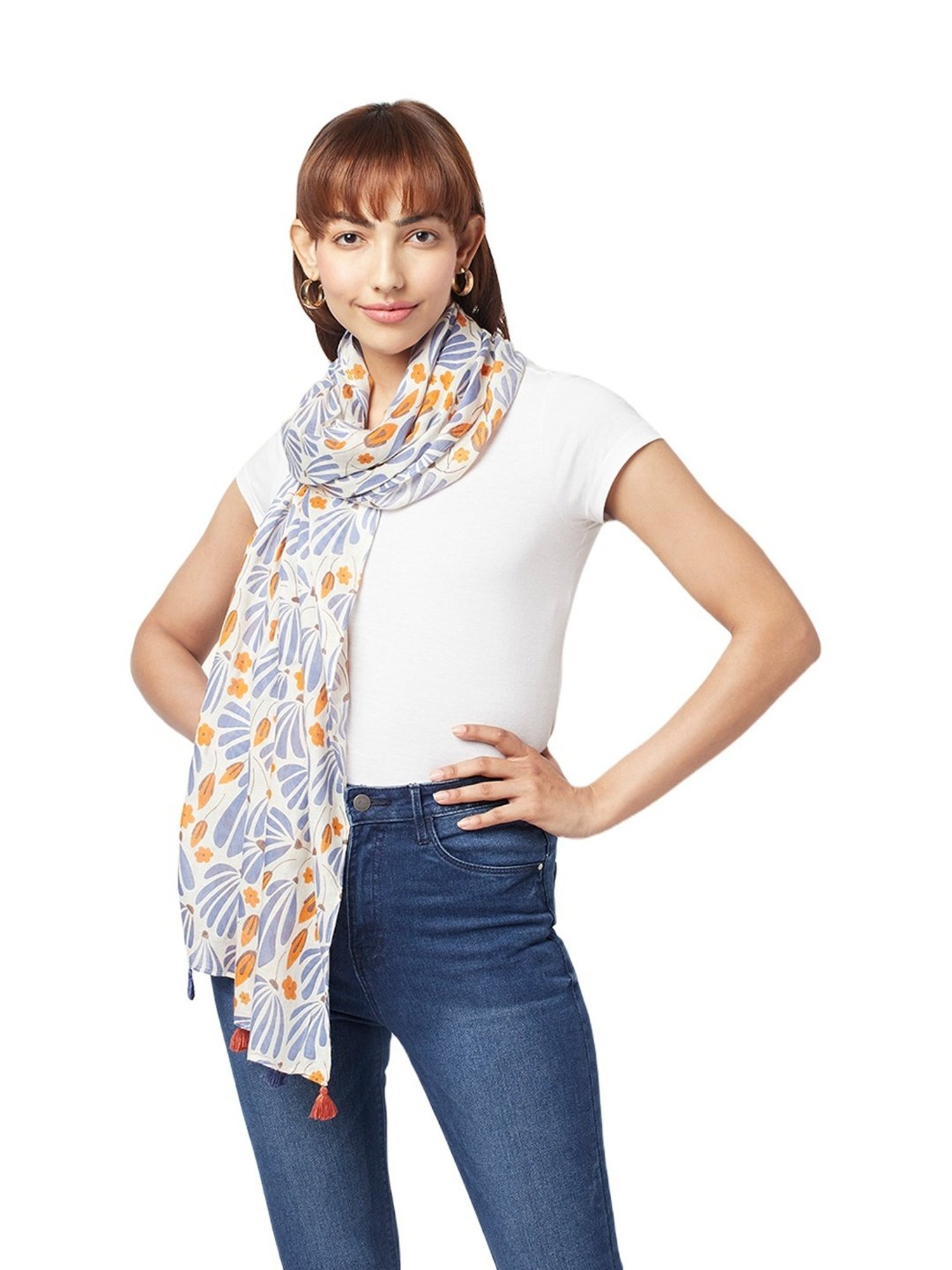 Honey by Pantaloons White Printed Scarf