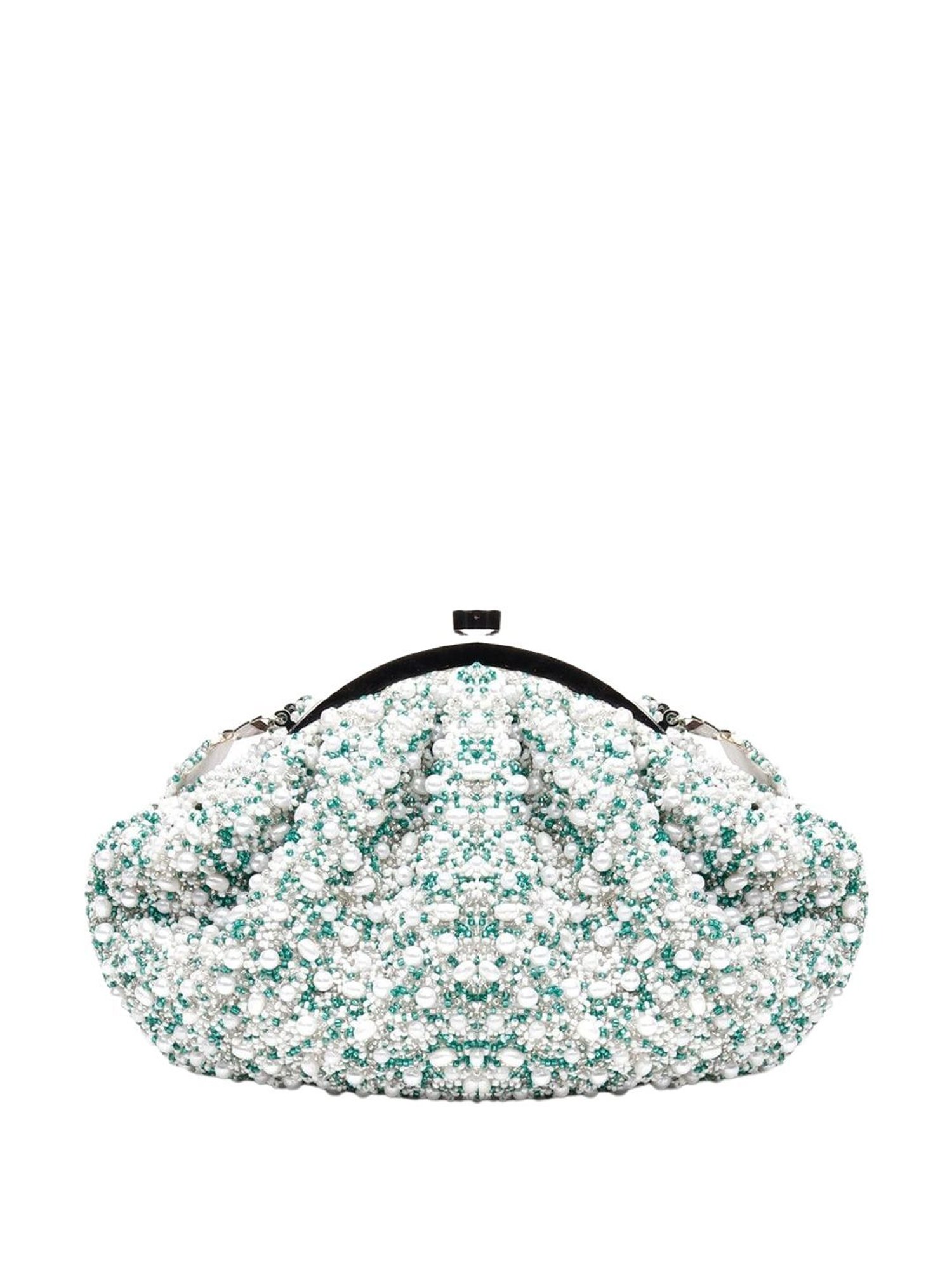 Odette White & Green Embellished Handbag