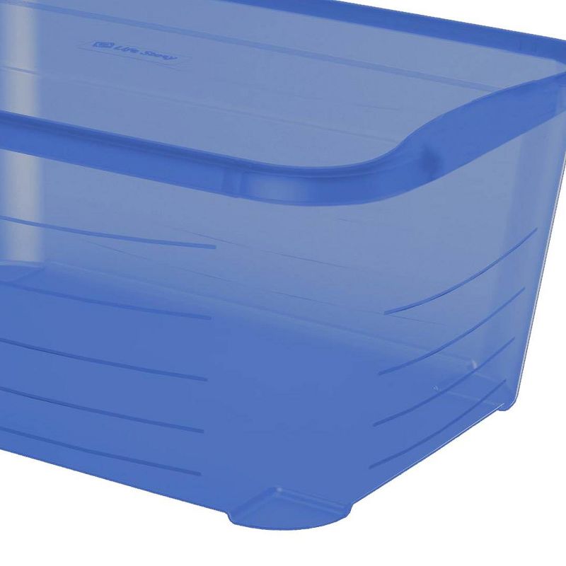 Life Story 5.5 Quart Rectangular Blue Plastic Storage box (Pack of 6)