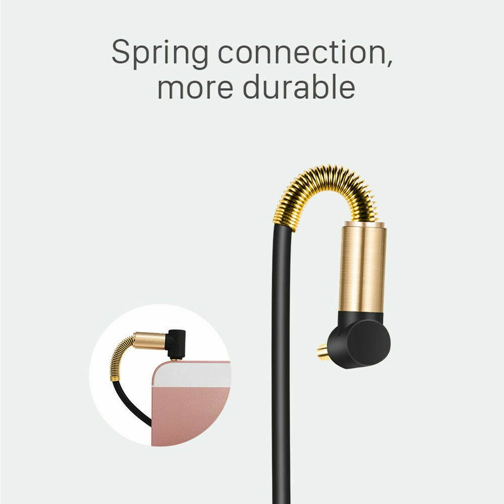 3.5mm Male to M Aux Cable Cord L-Shaped Right Angle Car Audio Headphone Jack