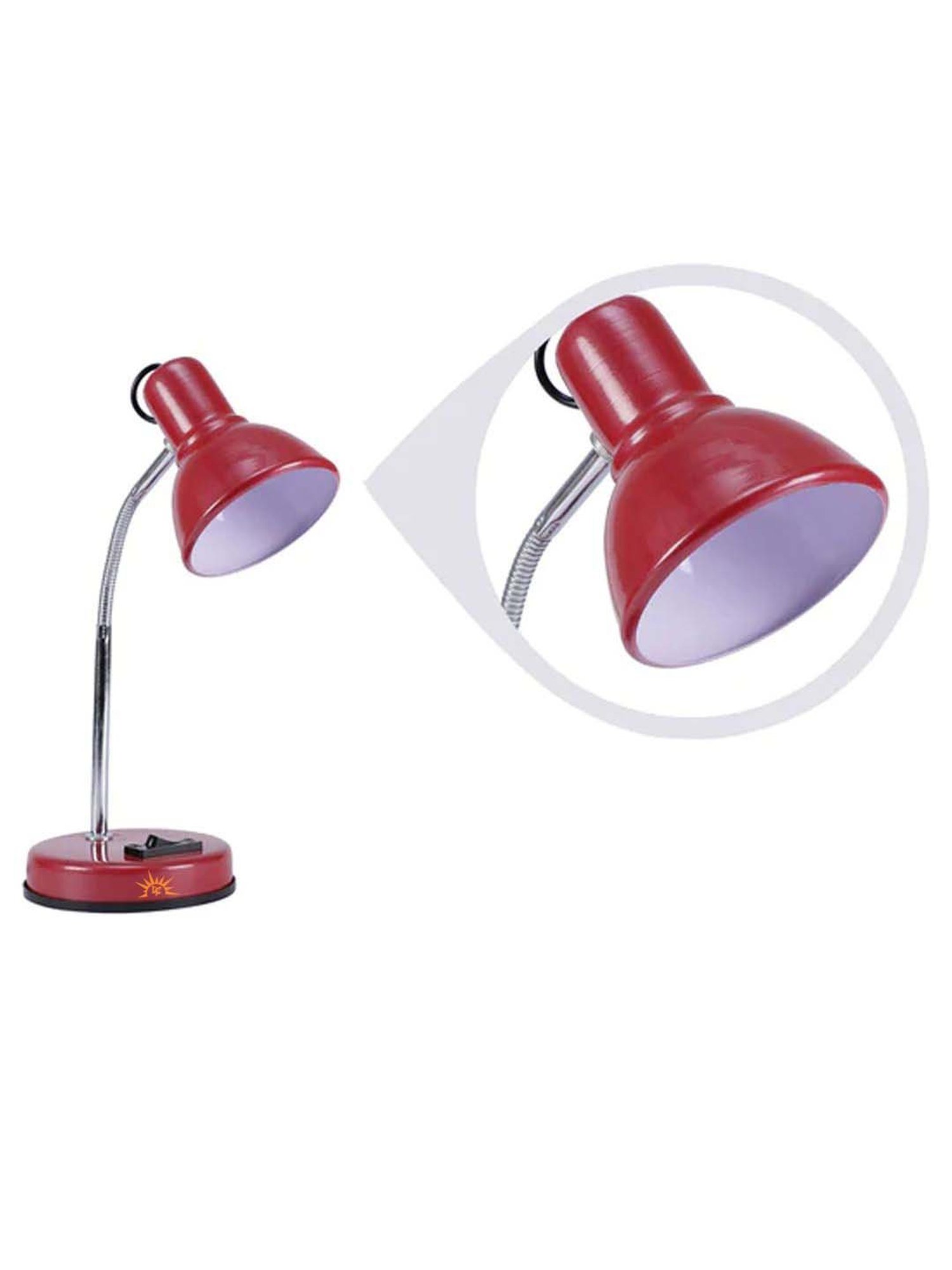 DecorativeRay Red Iron Study Table Lamp - Set of 1