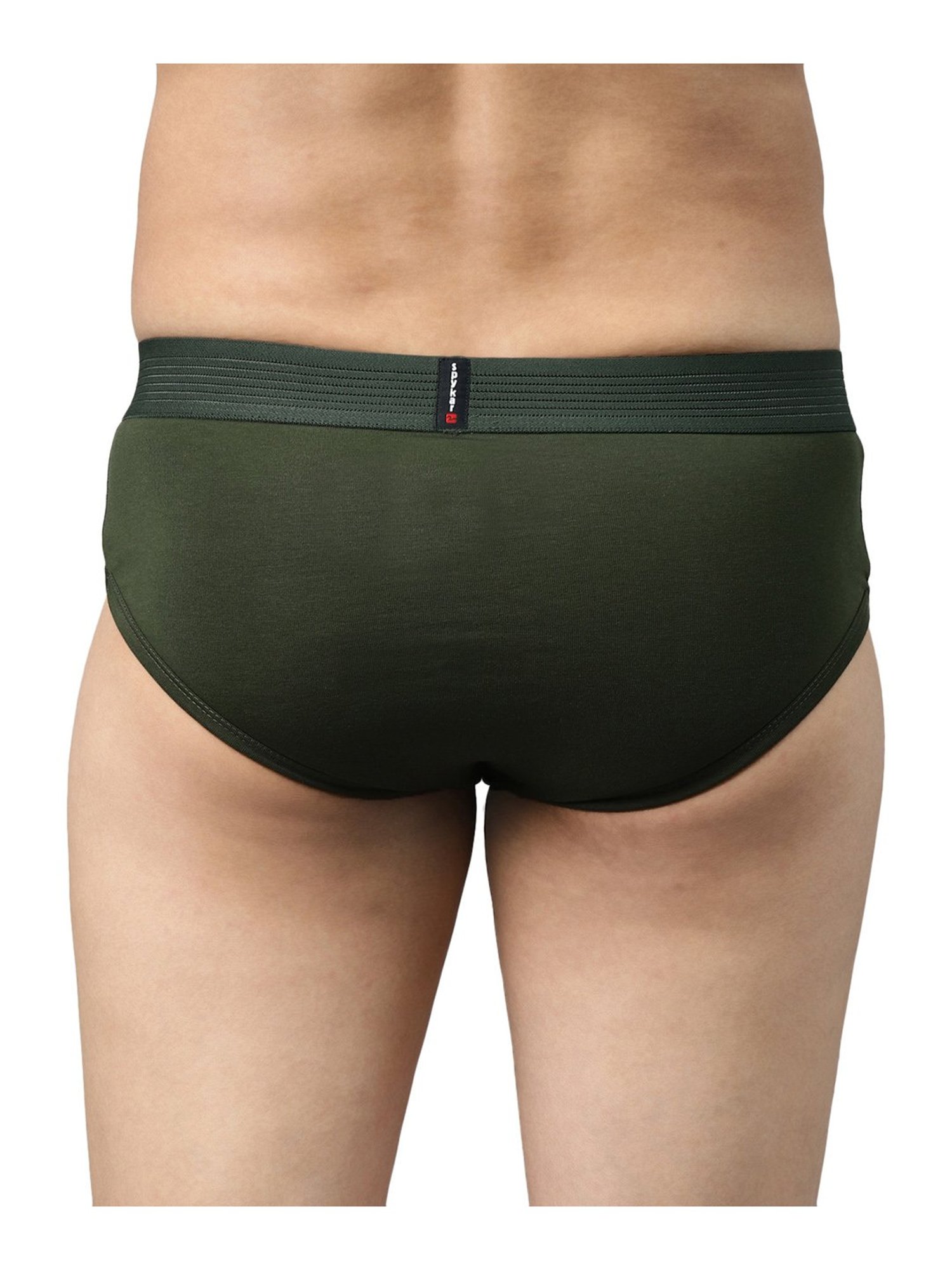 UnderJeans by Spykar Olive Briefs - Pack of 2