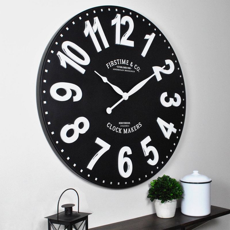 27" Sullivan Farmhouse Wall Clock Black - FirsTime & Co.
