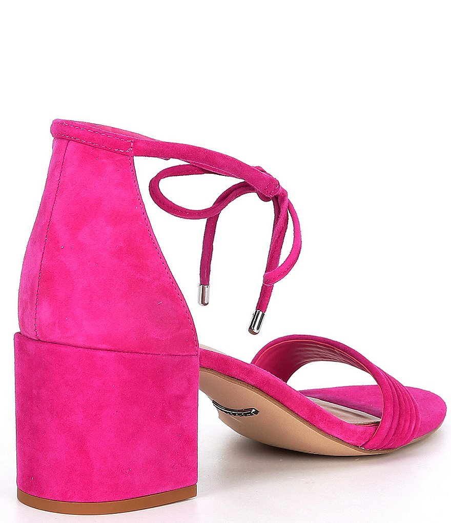 Gianni Bini Rhiaann Suede Ankle Tie Block Heel Sandals