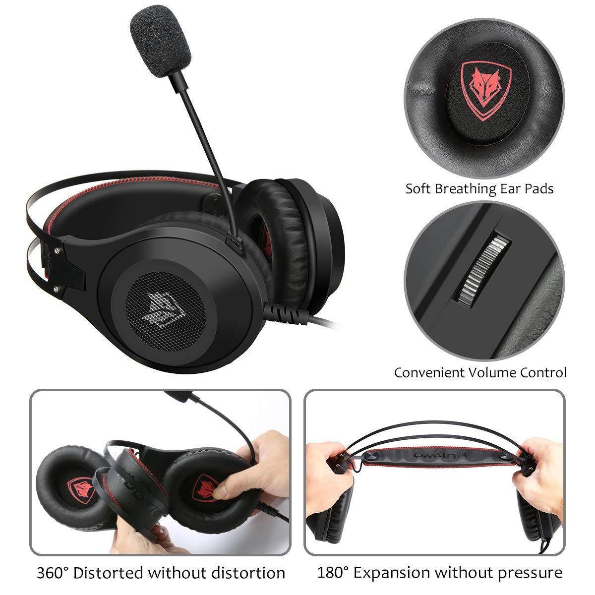 Gaming Headset, NUBWO Wired Gaming Headphones with Microphone and Volume Control for PC/Ps4/Xbox one 1 /Phone/Laptop
