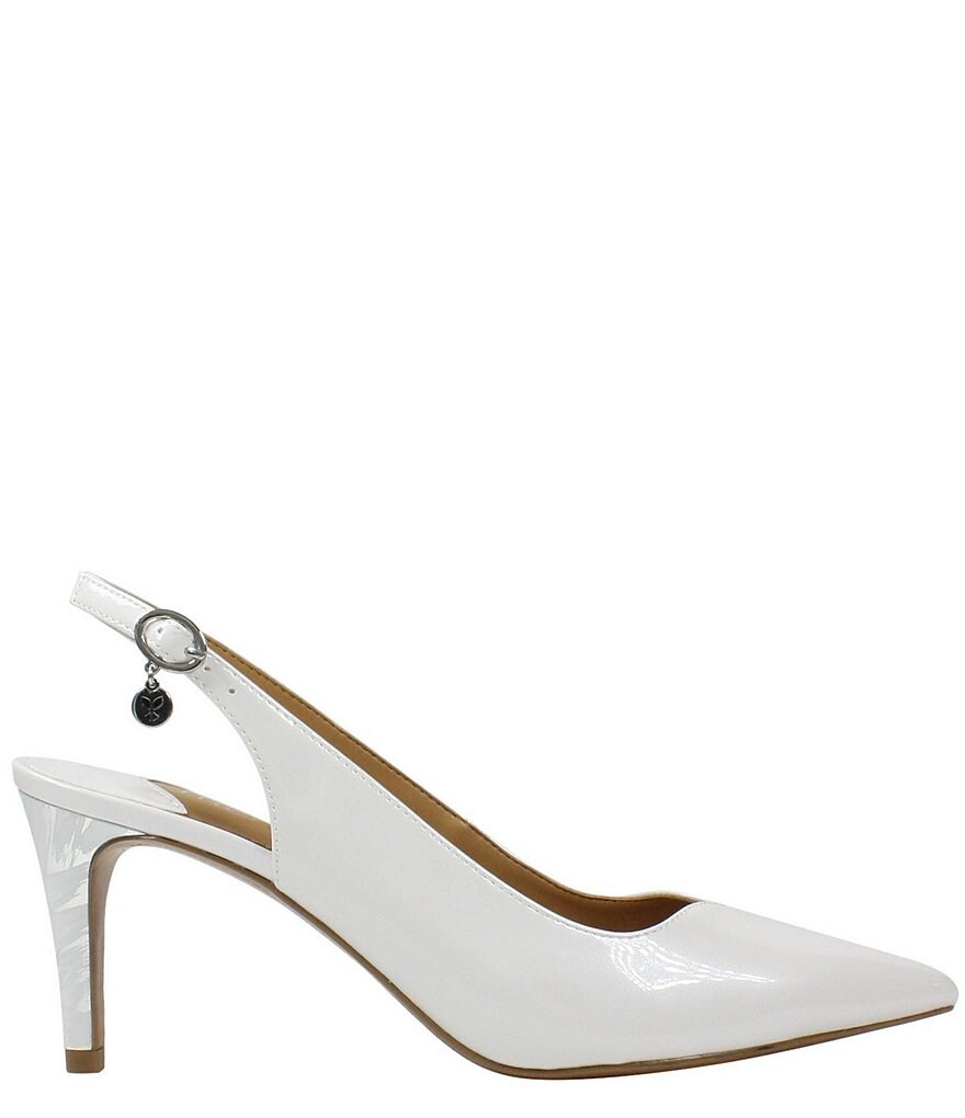 J. Renee Belamie Patent Slingback Pointed Toe Pumps