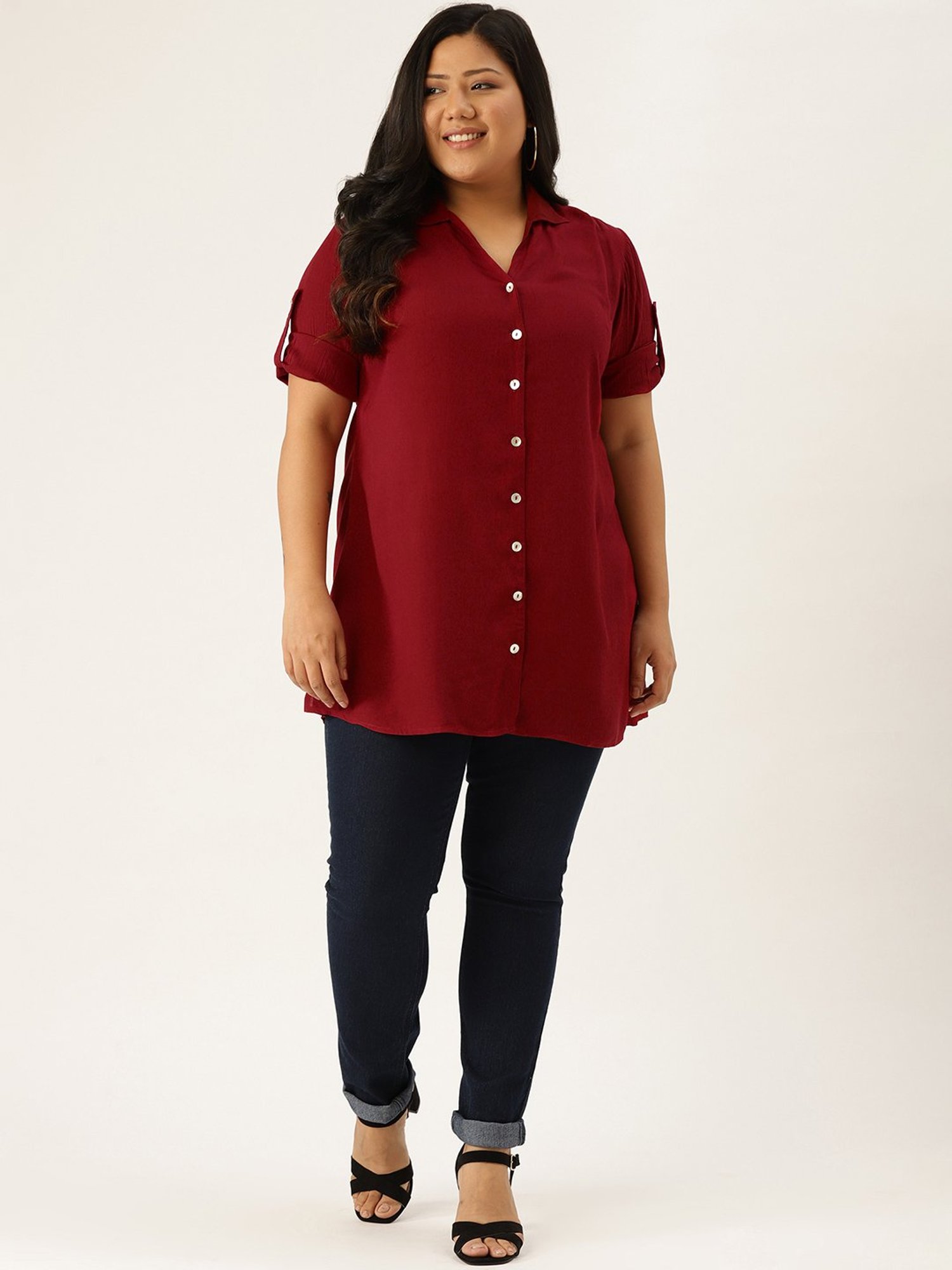 theRebelinme Maroon Regular Fit Shirt