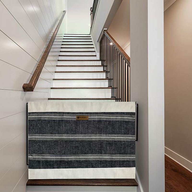 The Stair Barrier Regular Wall to Wall Single Panel Swing Gate with Fabric Slipcover Baby and Pet Safety Gate, 27 to 42.5 Inch, Charcoal Snow