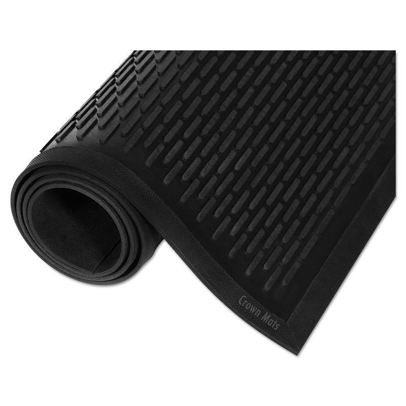 4'x5' Rectangle Solid Floor Mat Black - Crown