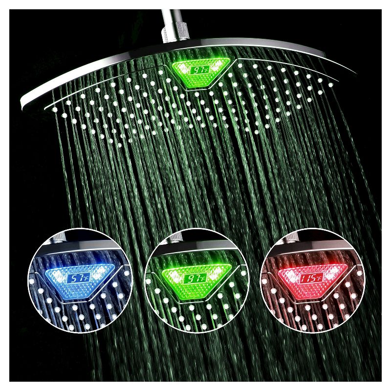 12" LED/LCD Rainfall showerhead Chrome - DreamSpa