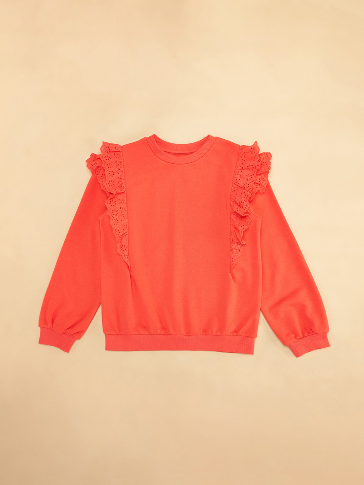YU by Pantaloons Kids Coral Solid Full Sleeves Sweatshirt