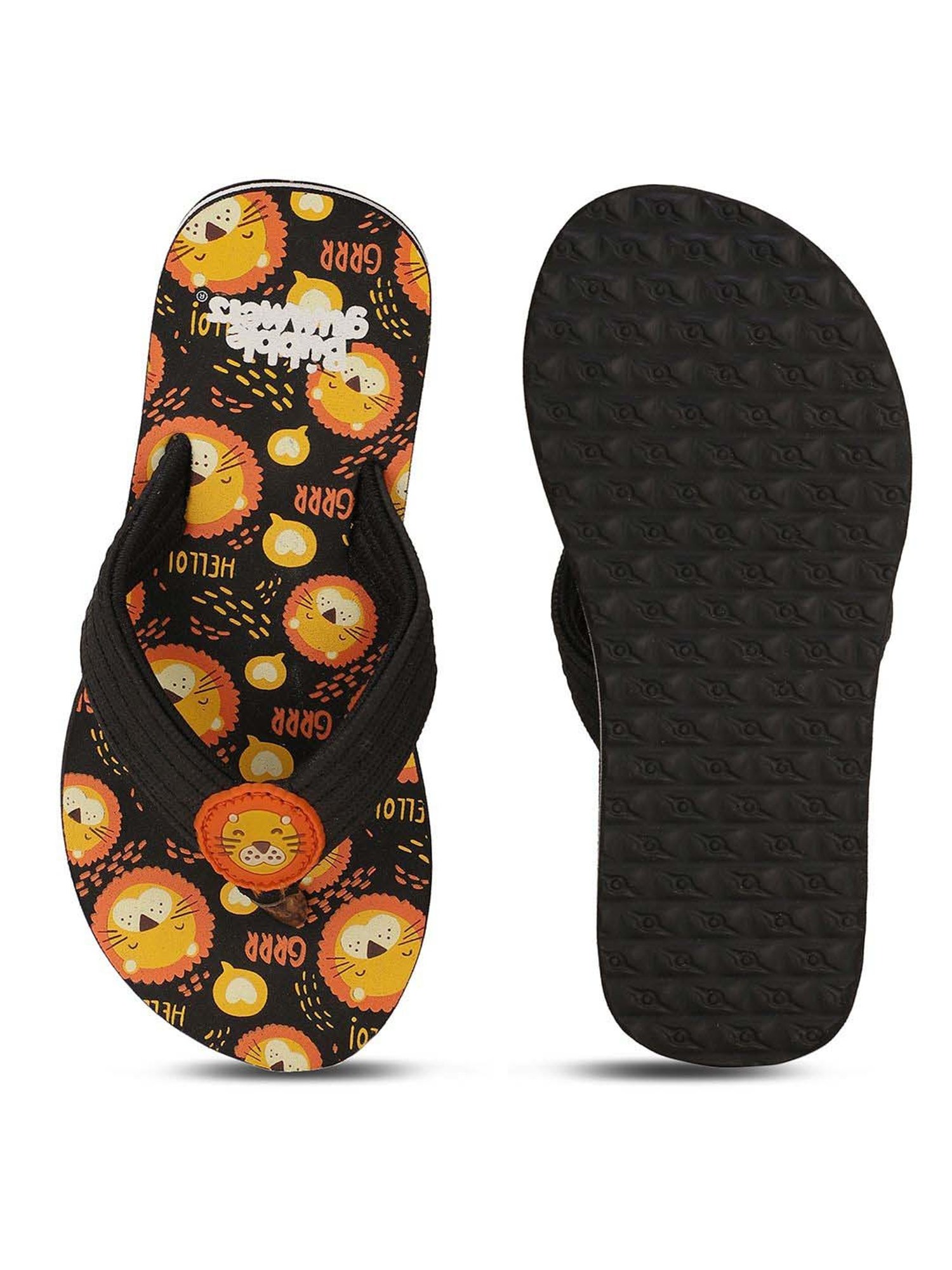 Bubblegummers by Bata Kids Black & Yellow Flip Flops