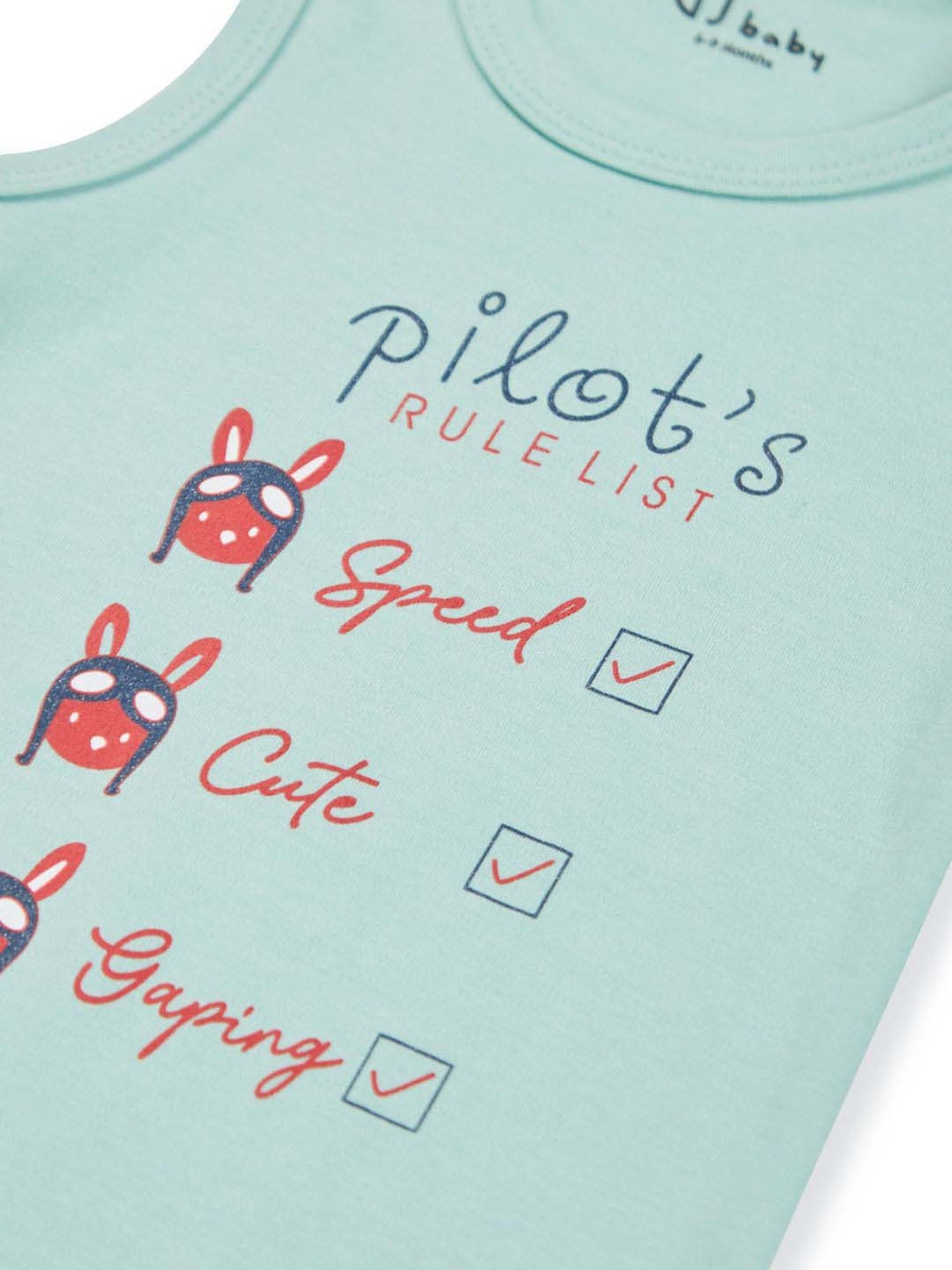 GJ baby White & Green Cotton Printed Romper