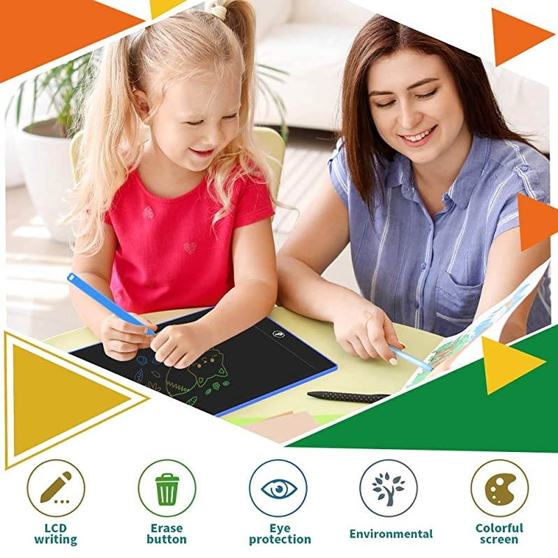 LCD Writing Tablet Electronic Colorful Screen Drawing Erase Board Doodle Board Writing Pad Gifts for Toddlers Kids and Adults with Protective Sleeve Blue